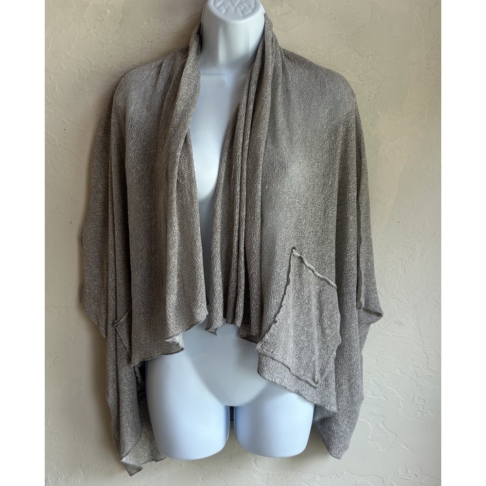 Alembika Ozai N Ku Linen Knit Draped Cardigan Shawl‎ 1 S Oversized Lagenlook Art
